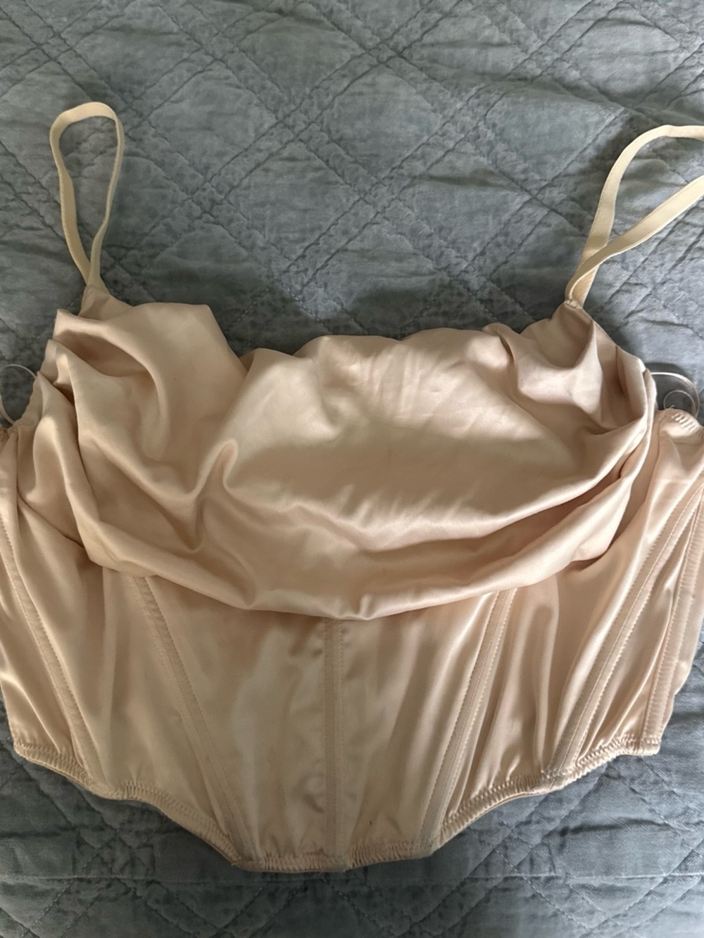 Urban Outfitters Champagne Satin-Look Corset Top